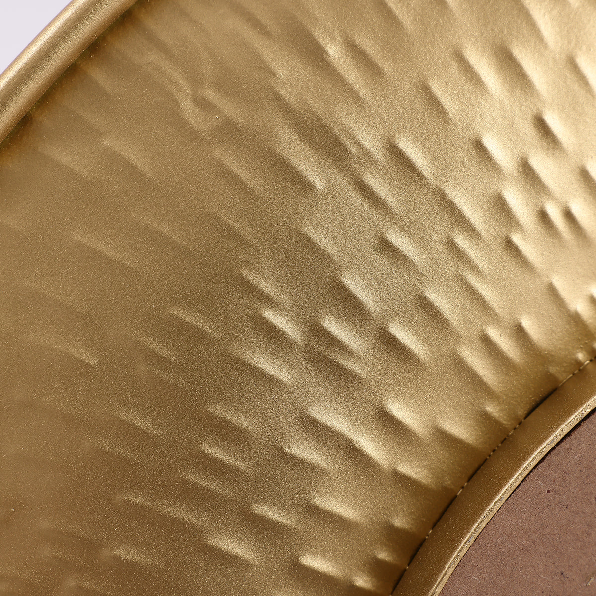 3-Piece Hammered Metal Round Decorative Wall Mirror Set, Gold
