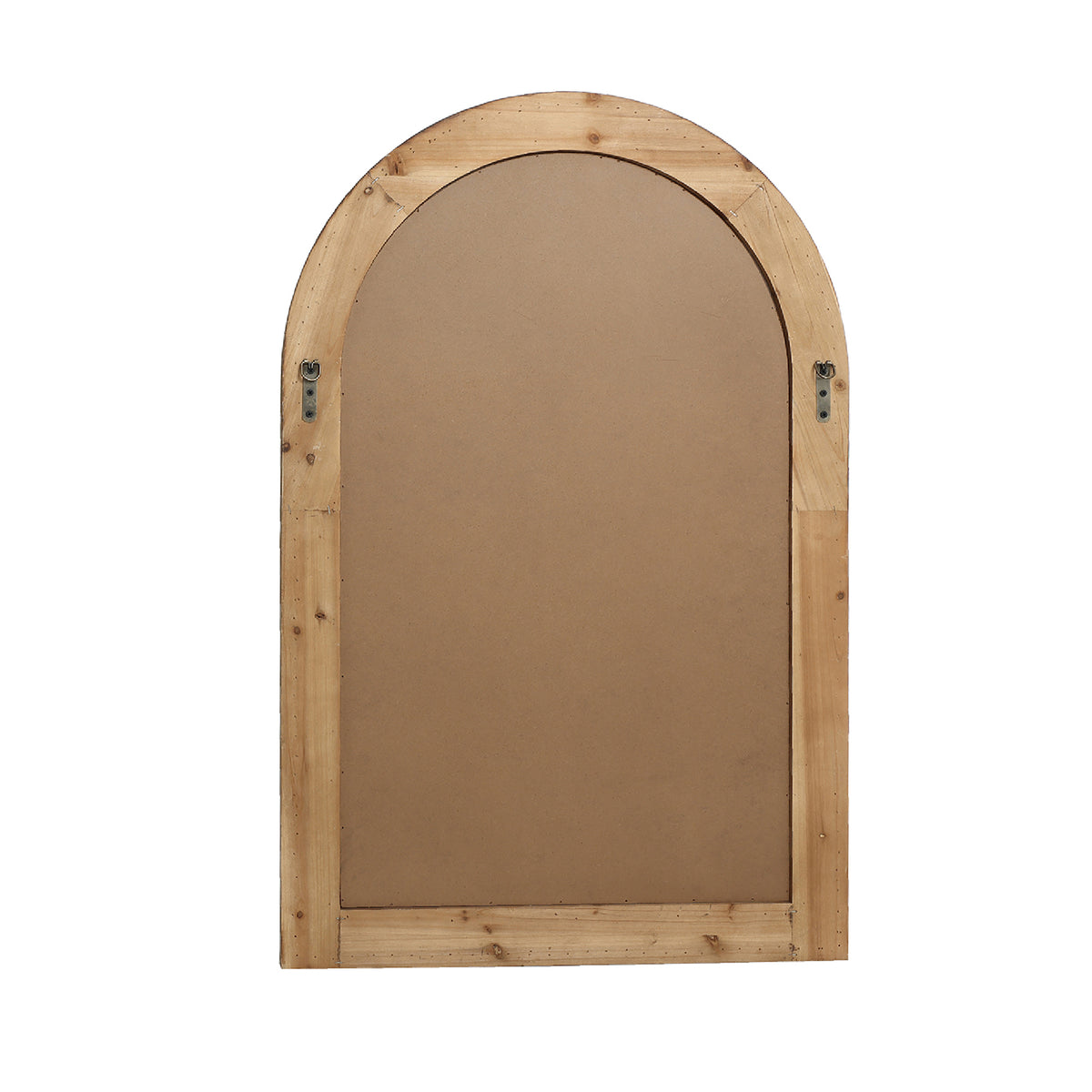 Beaded Frame Arched Wood Decor Wall Mirror, Brown, 39"