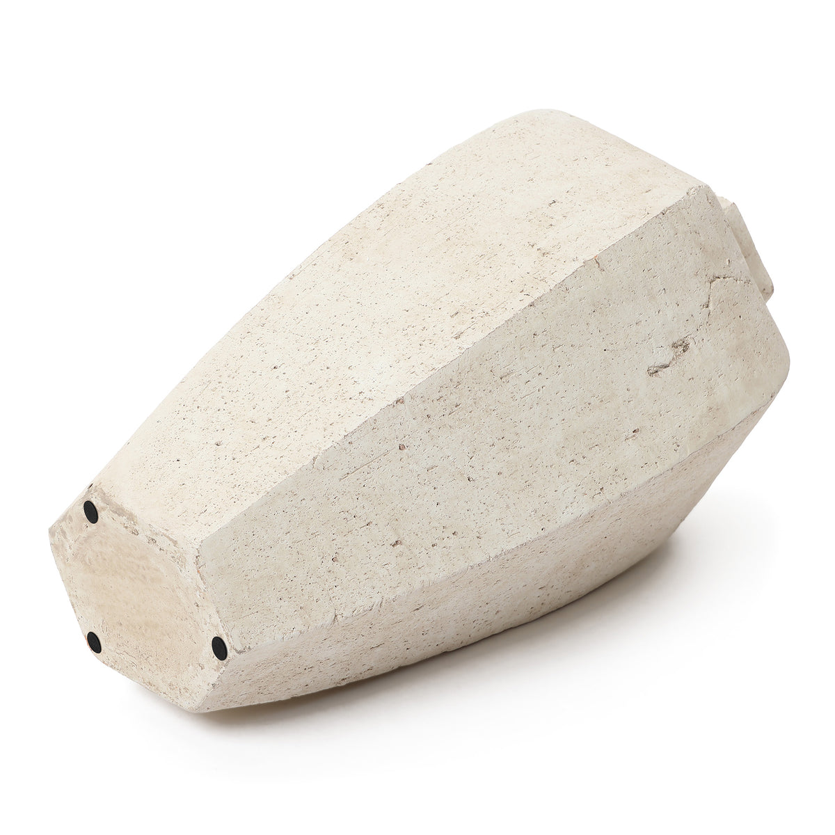 Geometric Textured Ceramic Decor Vase, Chalky Off-White, 14"