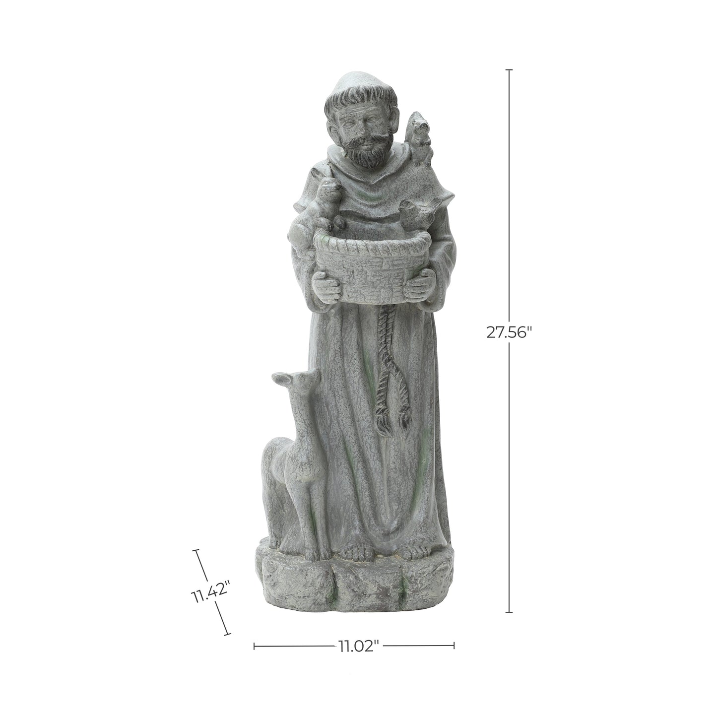 Saint Francis with Birdfeed Garden MgO Statue