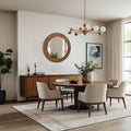 Natural Wood Framed Round Mirror – Rustic American & Nordic Style