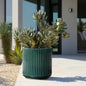 Grove Round Fluted Ceramic Planter, Jade Green, 11.5"