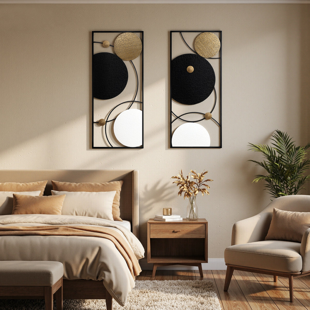 2-Piece Celestial Metal Wall Art Set, 36"