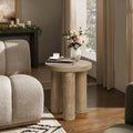 Wabi-Sabi & Scandinavian Retro Round Side Table with Three Cylindrical Legs