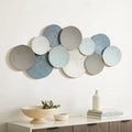 Distressed Multi-Color Pastels 47.4-Inch Wide Abstract Metal Wall Decor