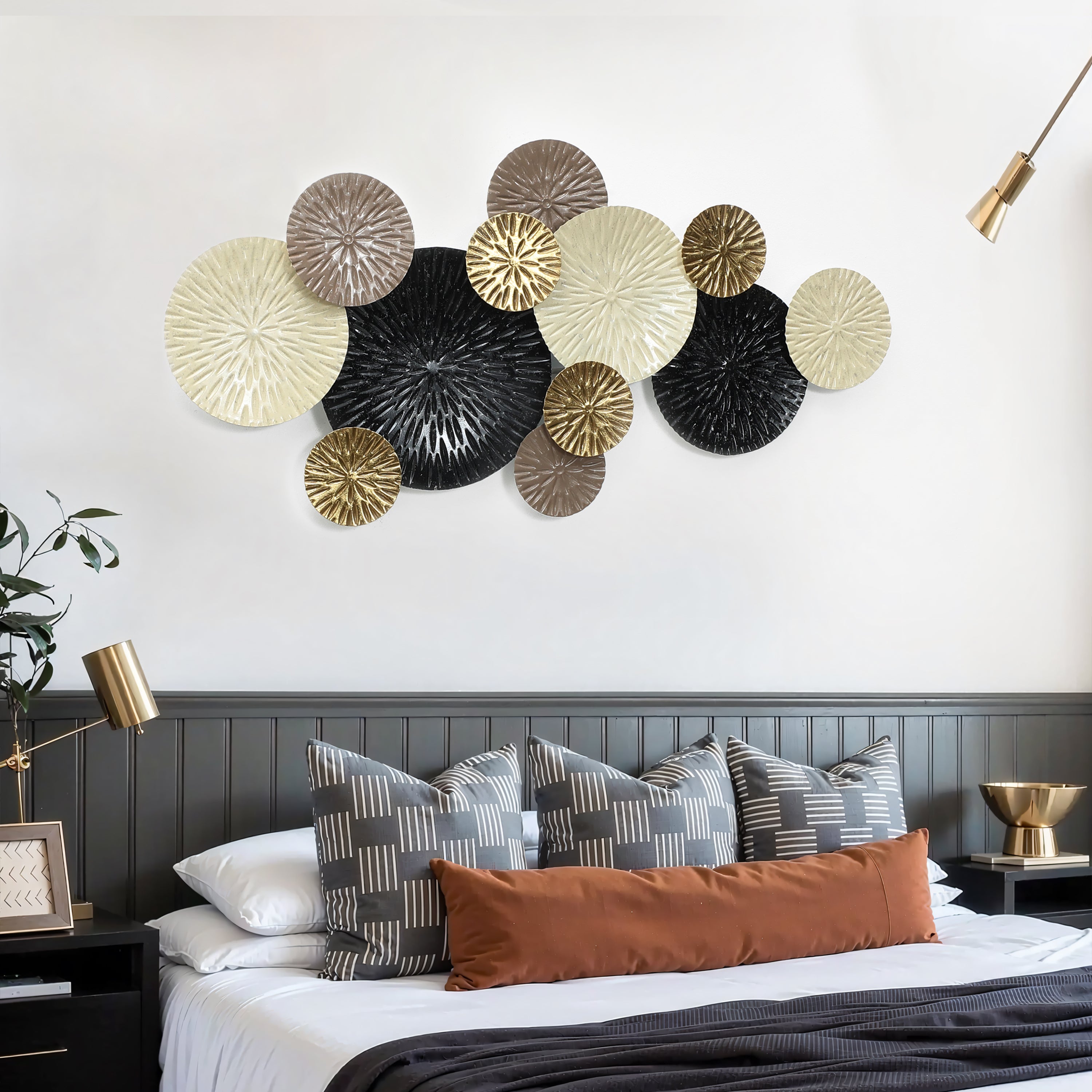 Multi-Color Coastal Abstract 47.25-Inch Wide Metal Wall Decor