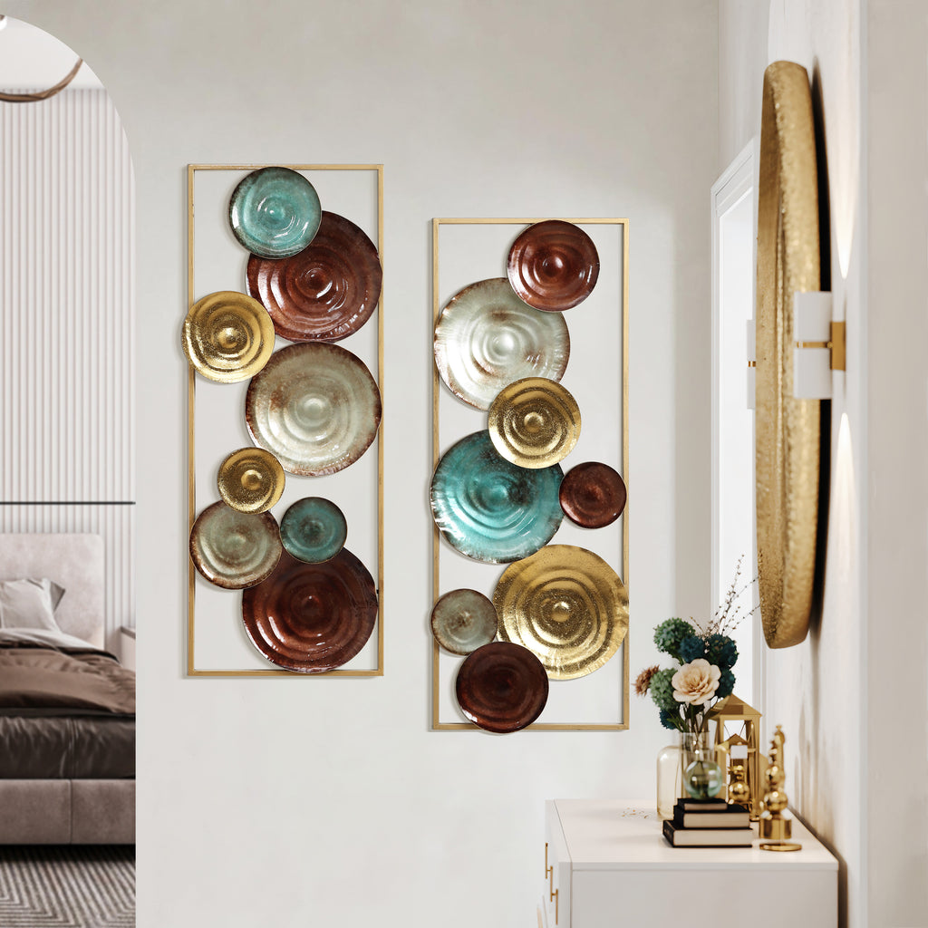 2-Piece Multi-Color Gems Abstract Metal Wall Decor Set