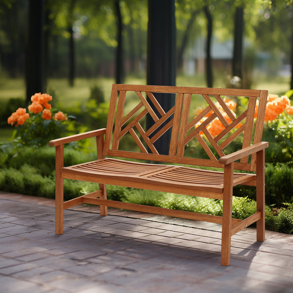 Carmel Solid Wood Outdoor Loveseat Park Bench