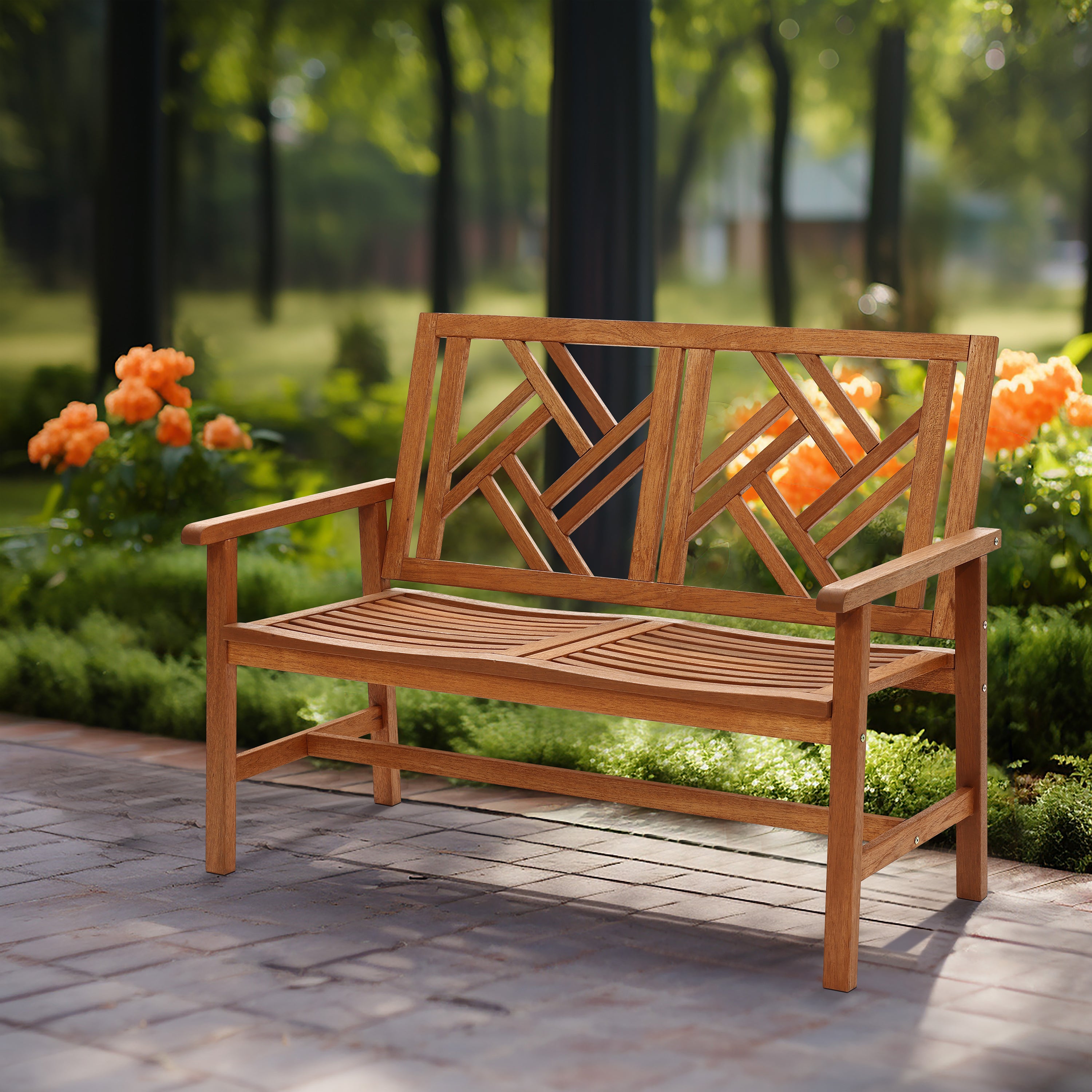 Carmel Solid Wood Outdoor Loveseat Park Bench