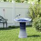 Crest Ceramic Garden Bird Bath, Blue Ombre, 18"