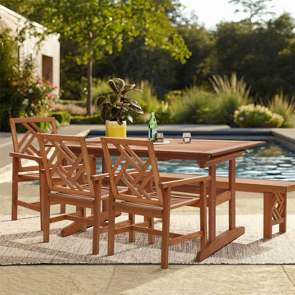 Carmel Solid Wood Outdoor Dining Chair, Set of 2