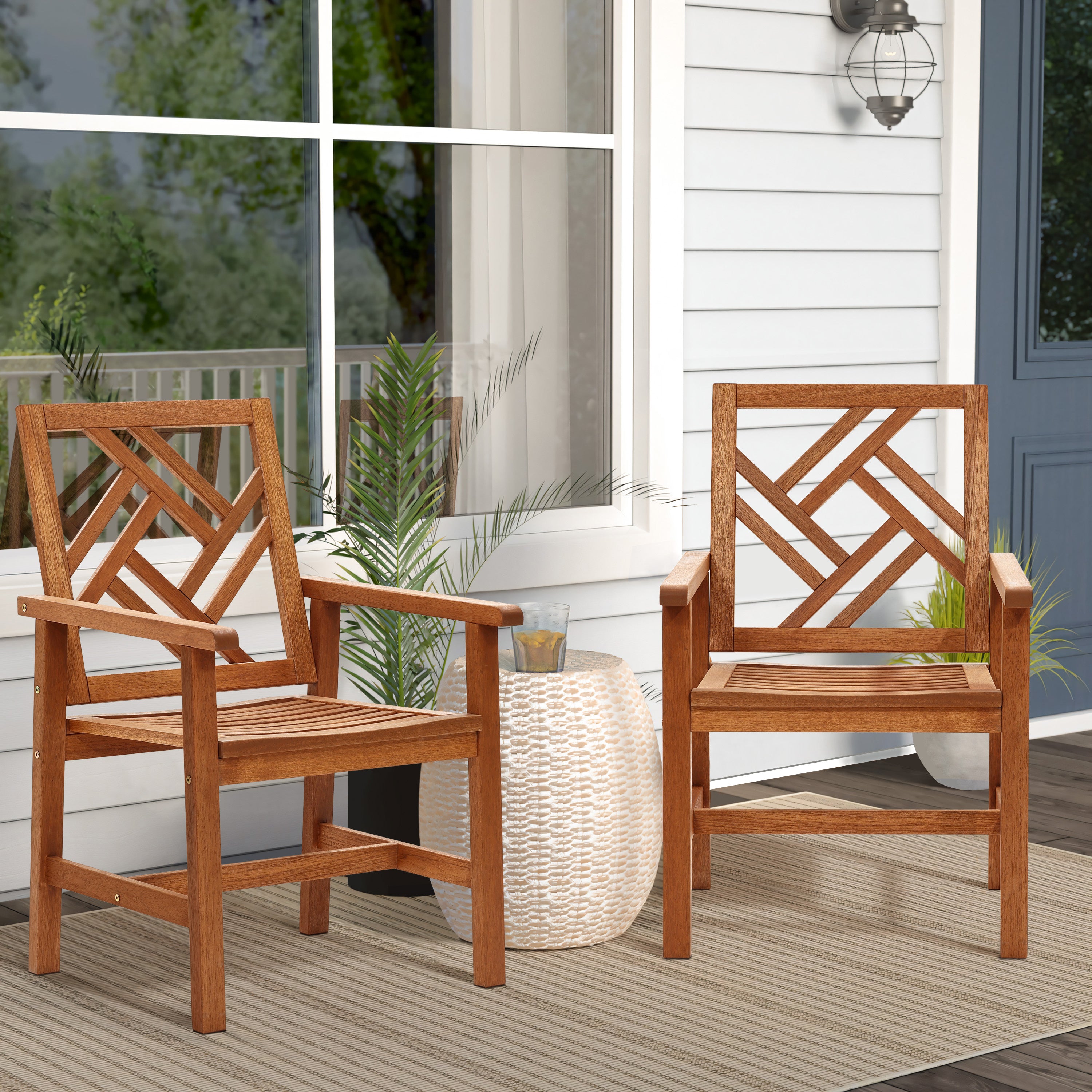 Carmel Solid Wood Outdoor Dining Chair, Set of 2