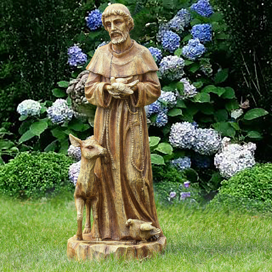 Saint Francis with Companions Garden Polyresin Statue