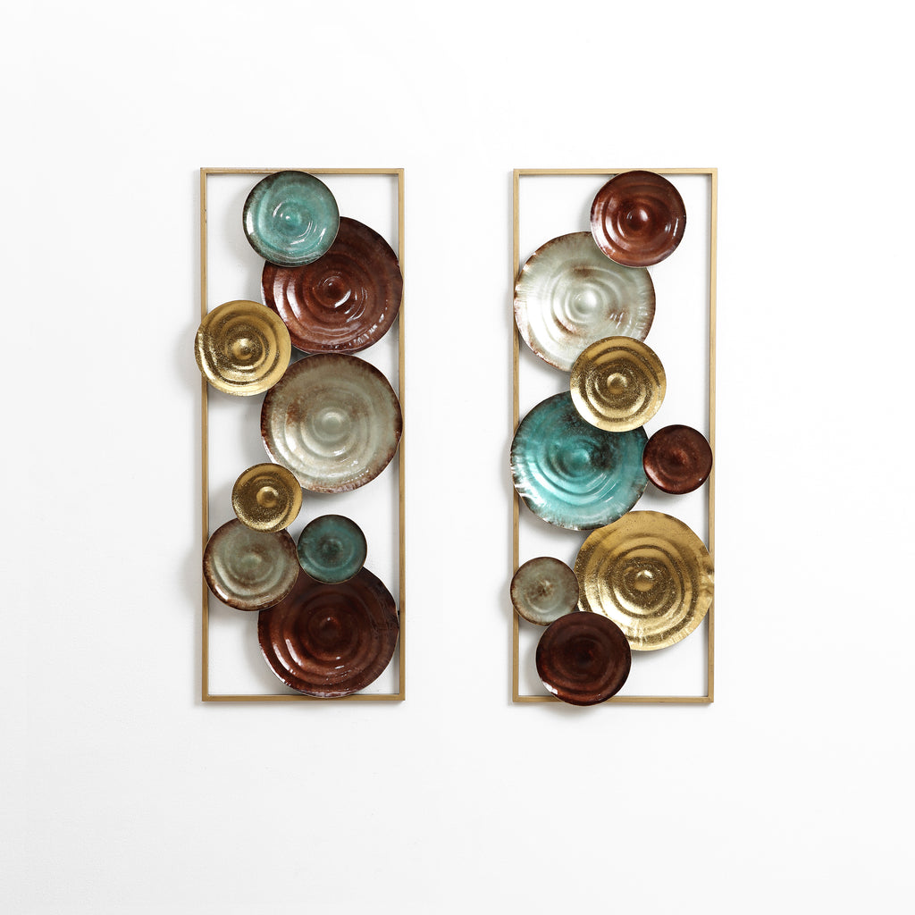 2-Piece Multi-Color Gems Abstract Metal Wall Decor Set