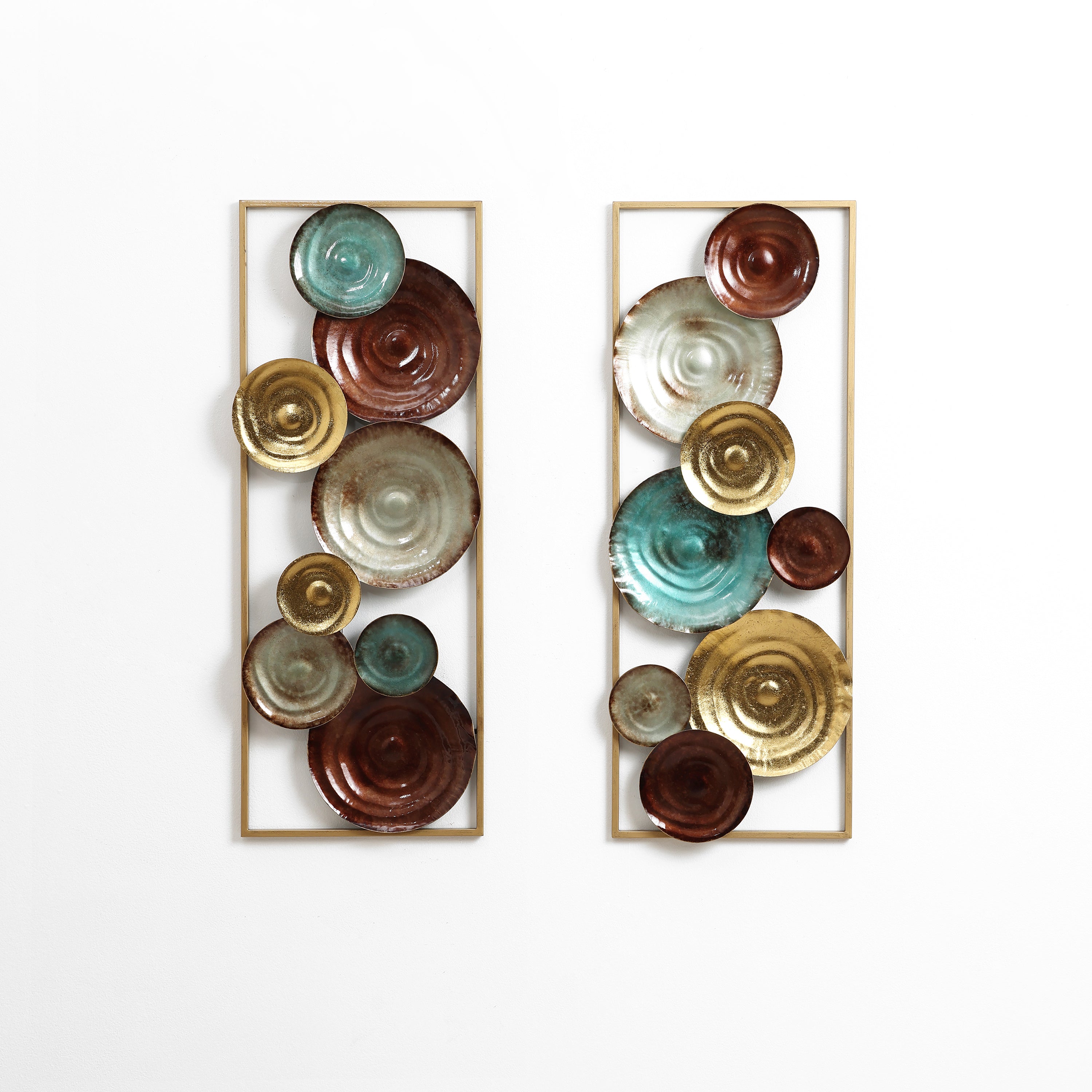 2-Piece Multi-Color Gems Abstract Metal Wall Decor Set