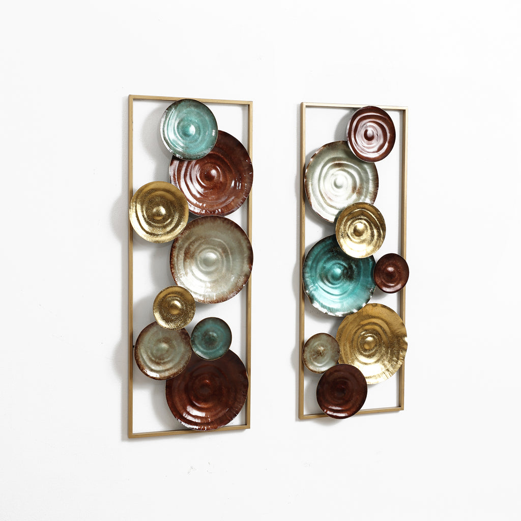 2-Piece Multi-Color Gems Abstract Metal Wall Decor Set
