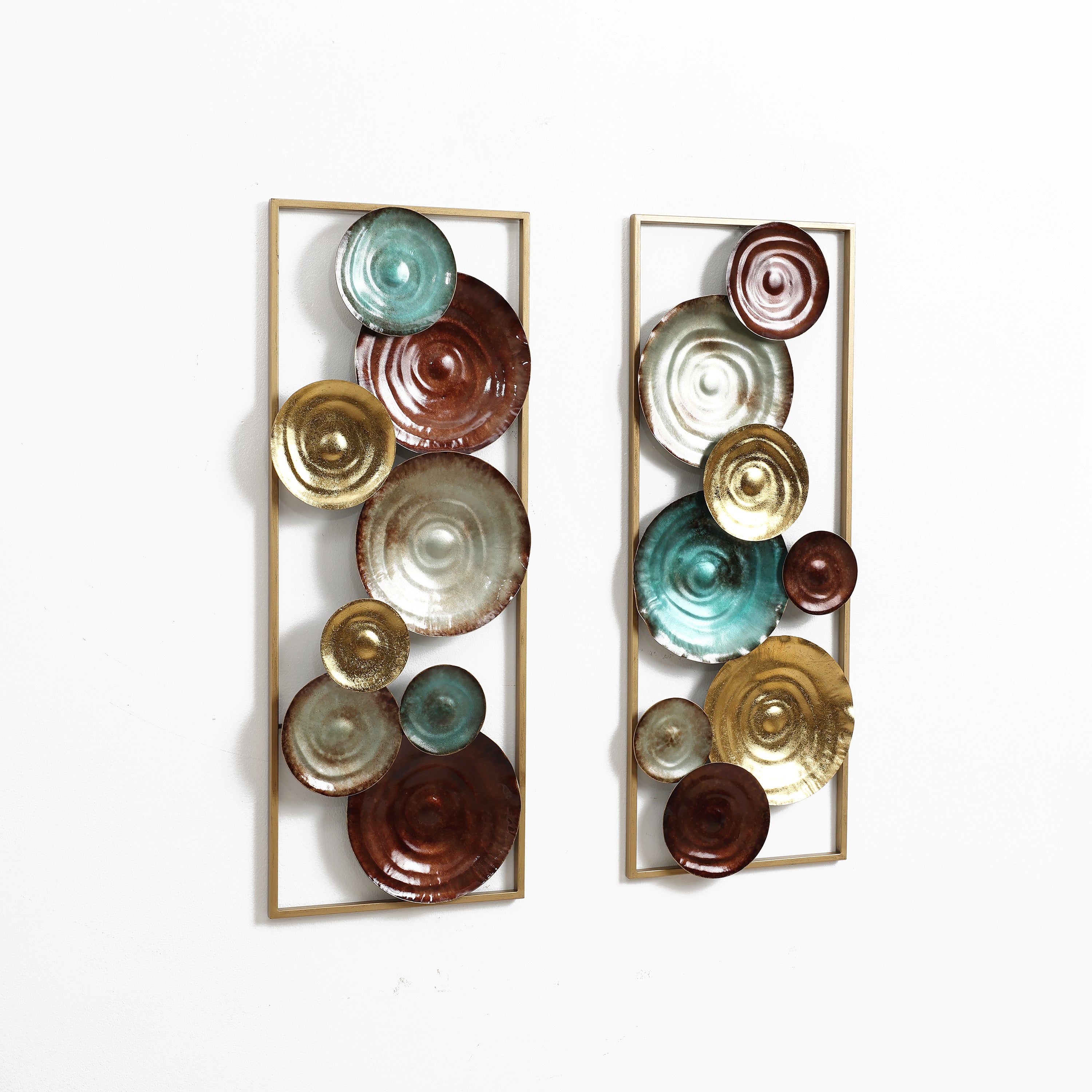 2-Piece Multi-Color Gems Abstract Metal Wall Decor Set