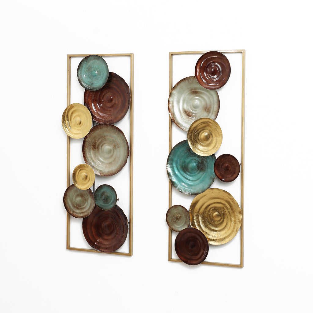 2-Piece Multi-Color Gems Abstract Metal Wall Decor Set