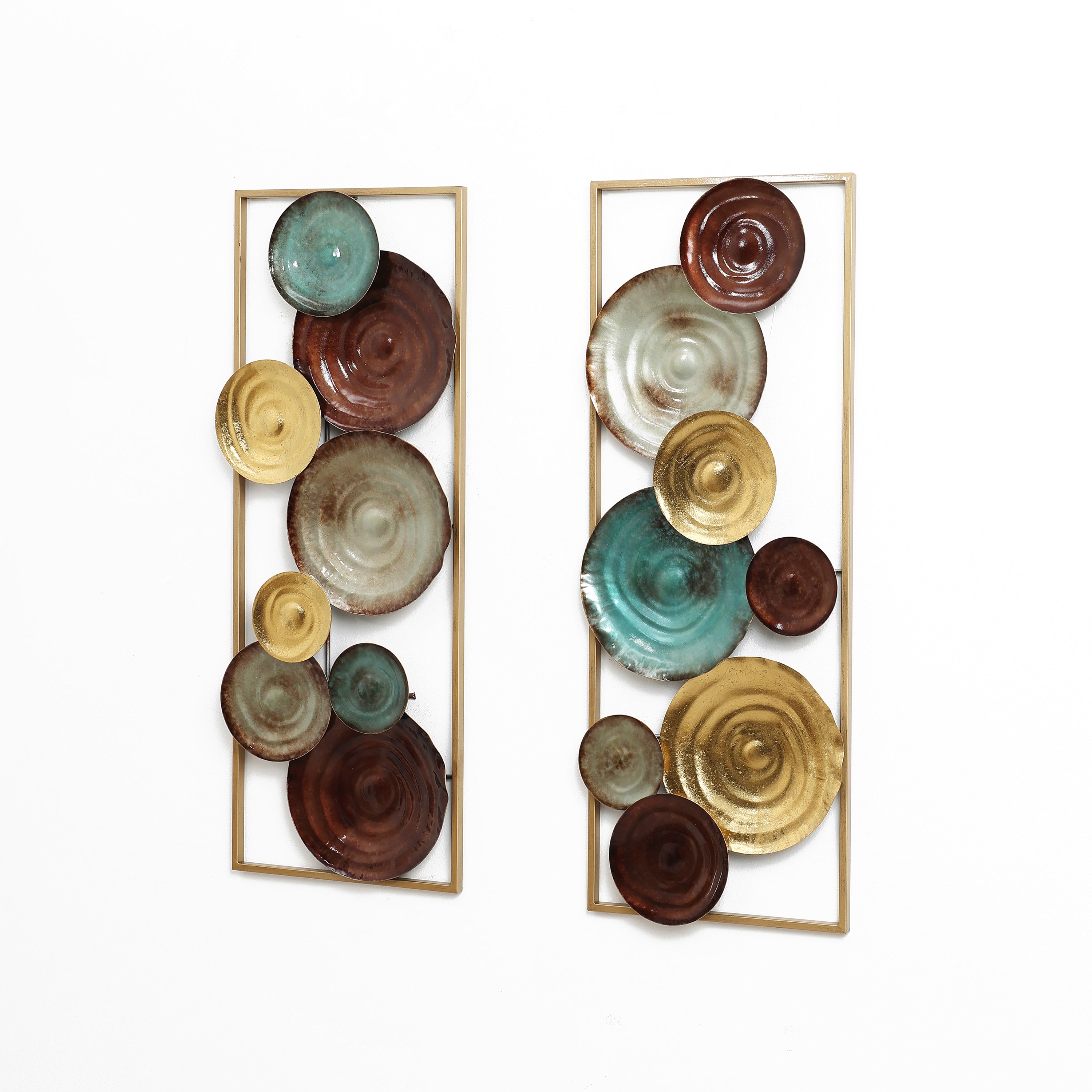 2-Piece Multi-Color Gems Abstract Metal Wall Decor Set