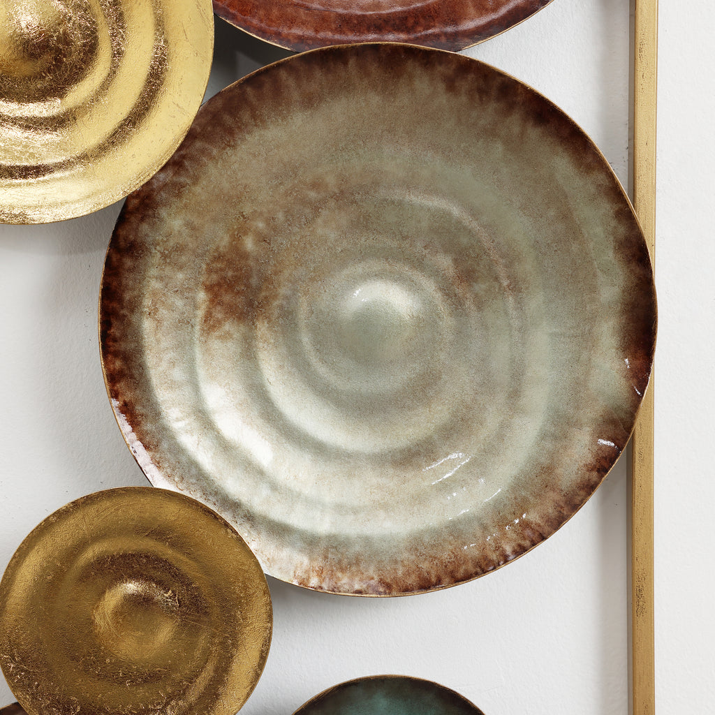 2-Piece Multi-Color Gems Abstract Metal Wall Decor Set