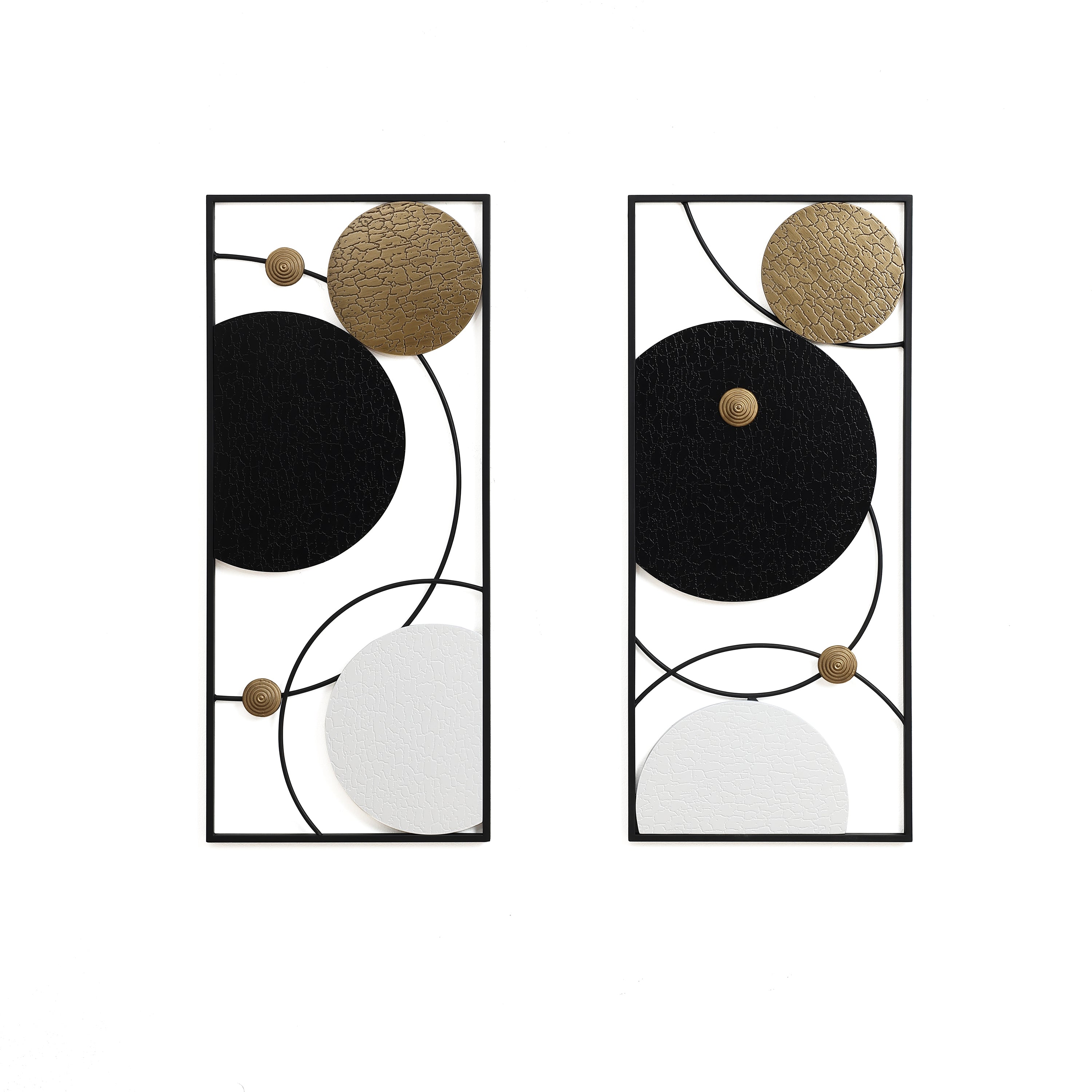 Modern Minimalist Iron Wall Art Set – Abstract Planetary Orbit Design
