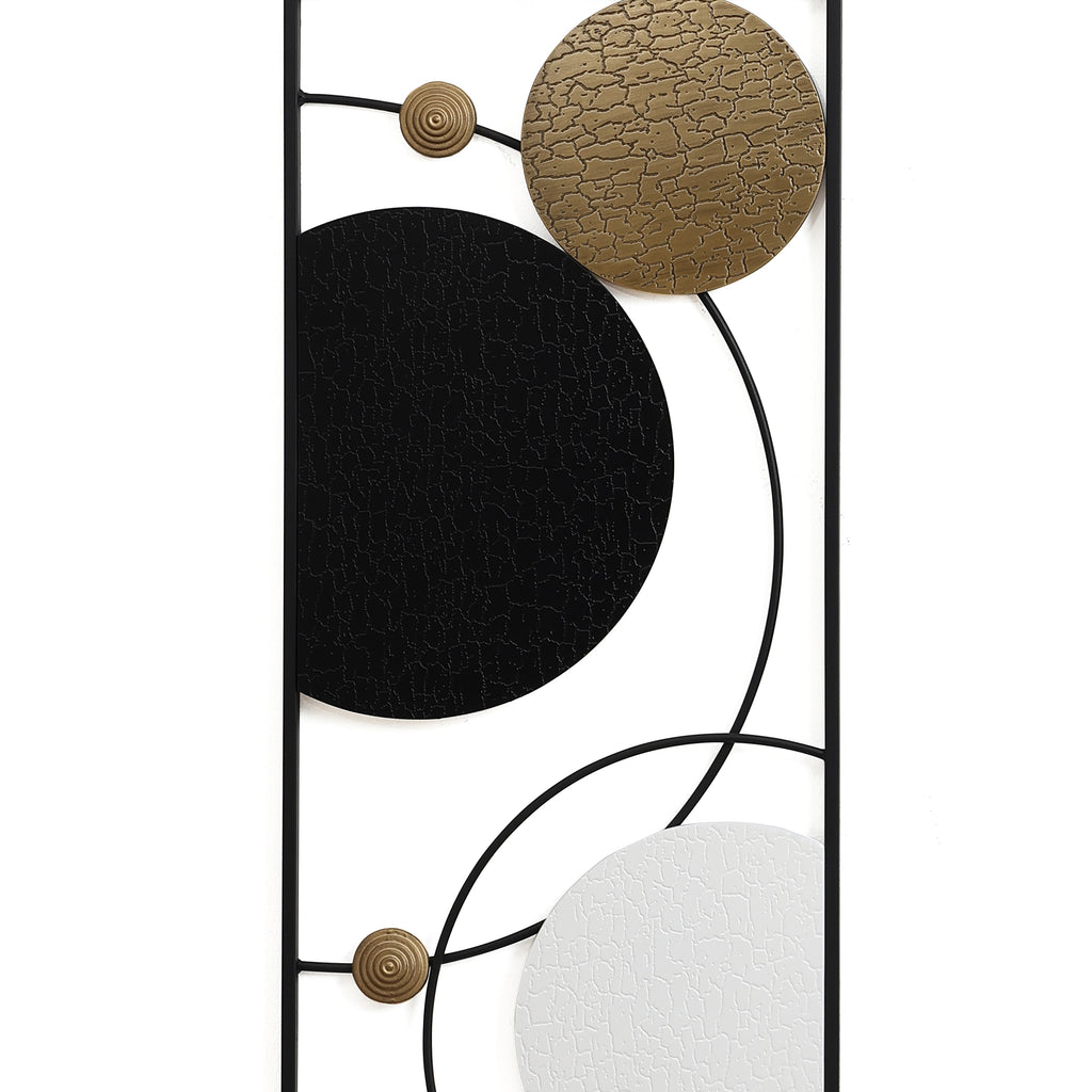 2-Piece Black, White, and Gold Modern Abstract Wall Decor Set