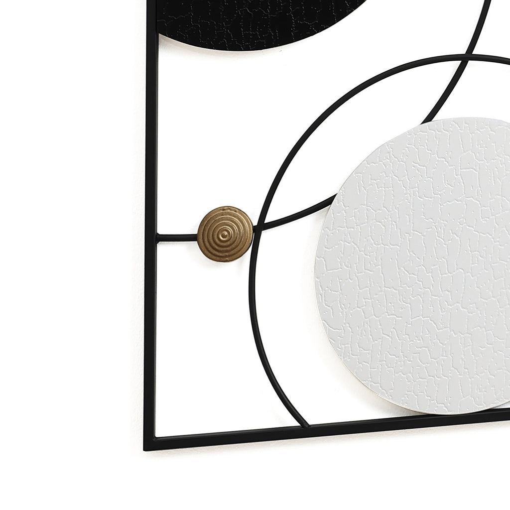 2-Piece Black, White, and Gold Modern Abstract Wall Decor Set