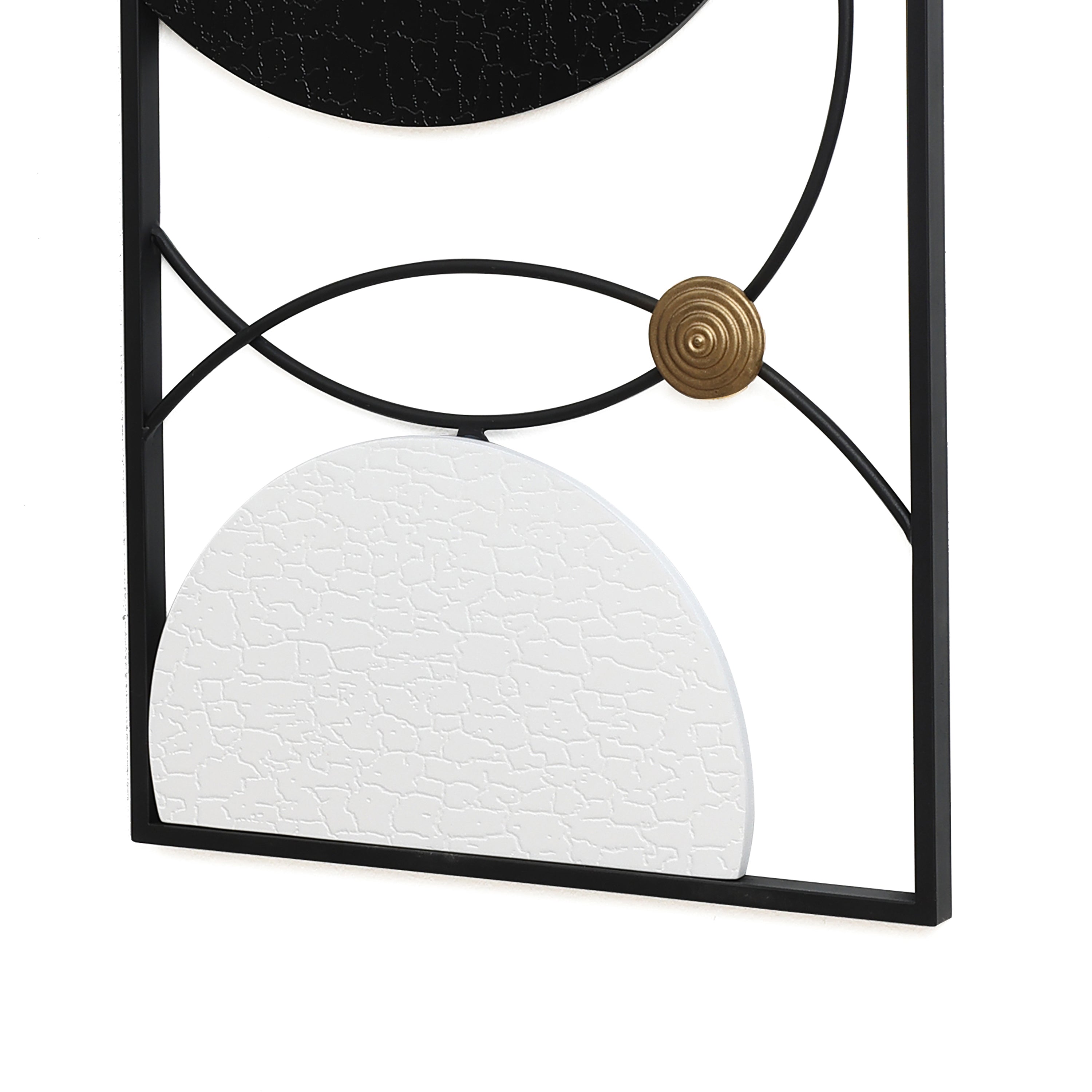 2-Piece Black, White, and Gold Modern Abstract Wall Decor Set