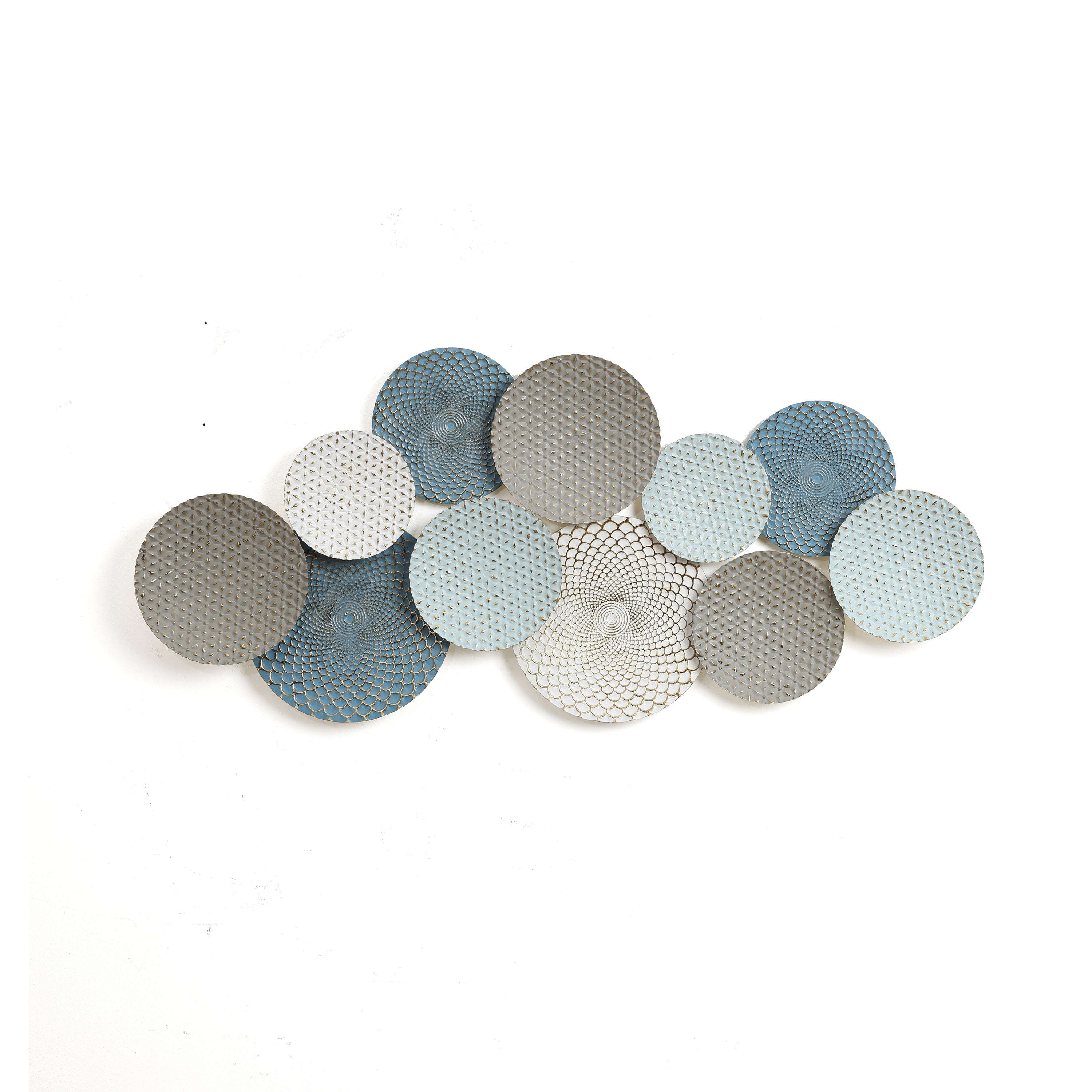 Distressed Multi-Color Pastels 47.4-Inch Wide Abstract Metal Wall Decor