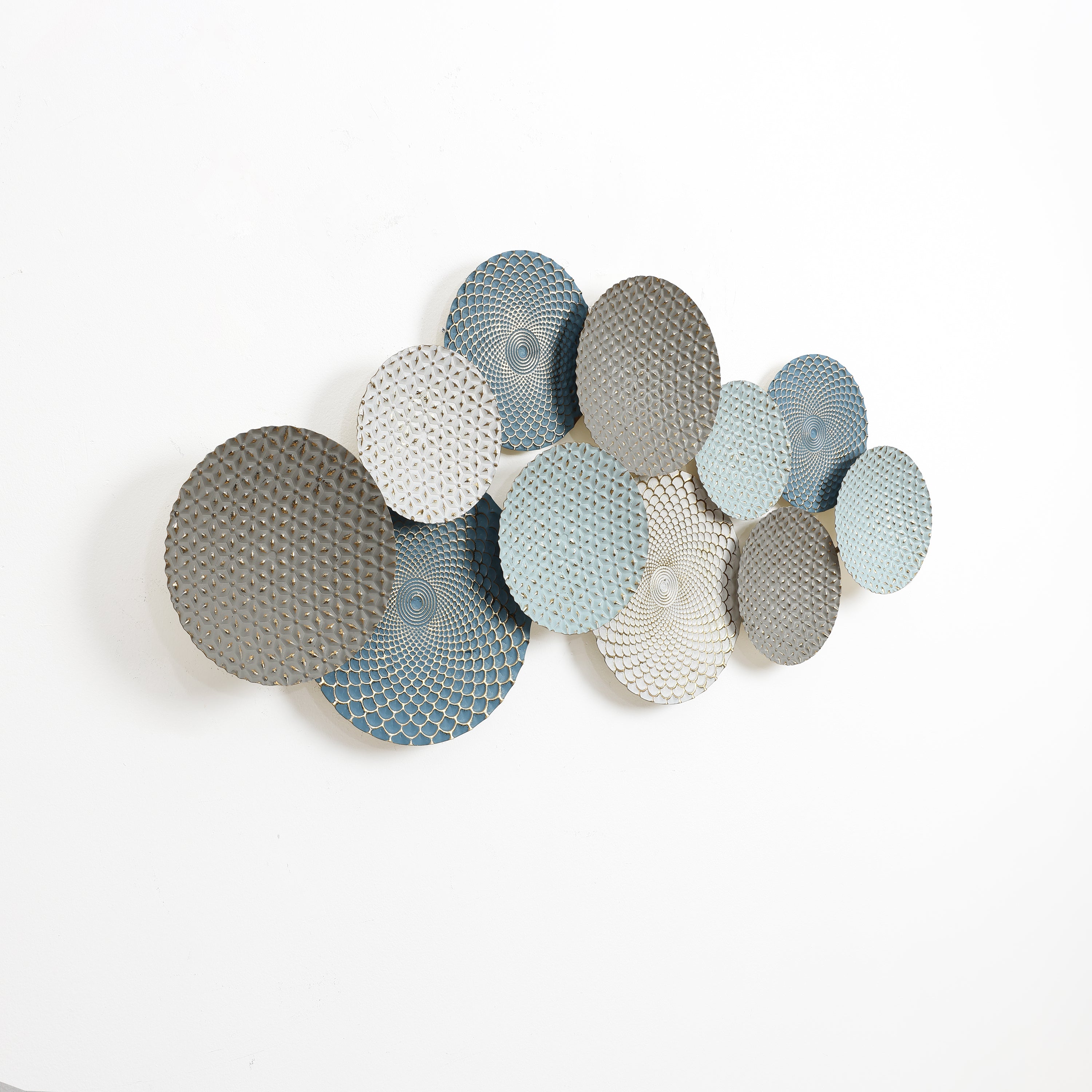 Distressed Multi-Color Pastels 47.4-Inch Wide Abstract Metal Wall Decor