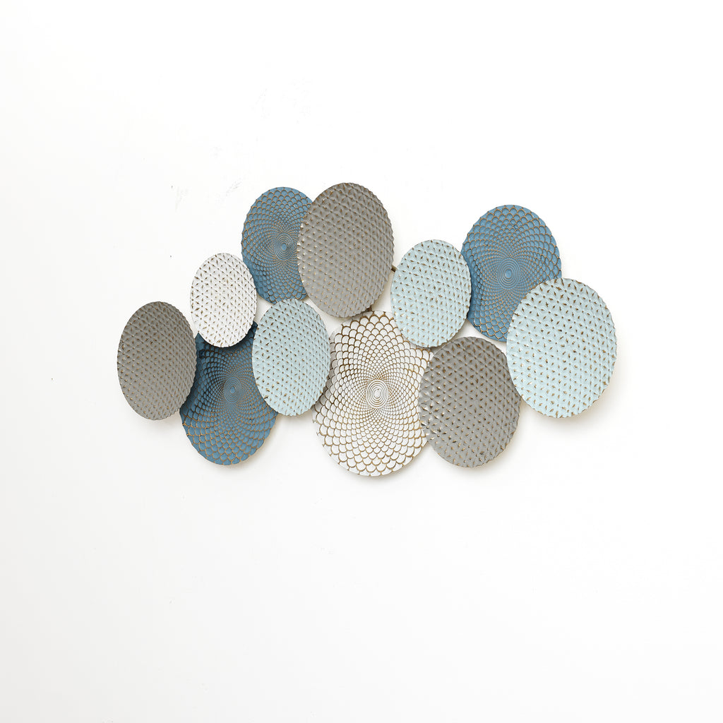 Distressed Multi-Color Pastels 47.4-Inch Wide Abstract Metal Wall Decor