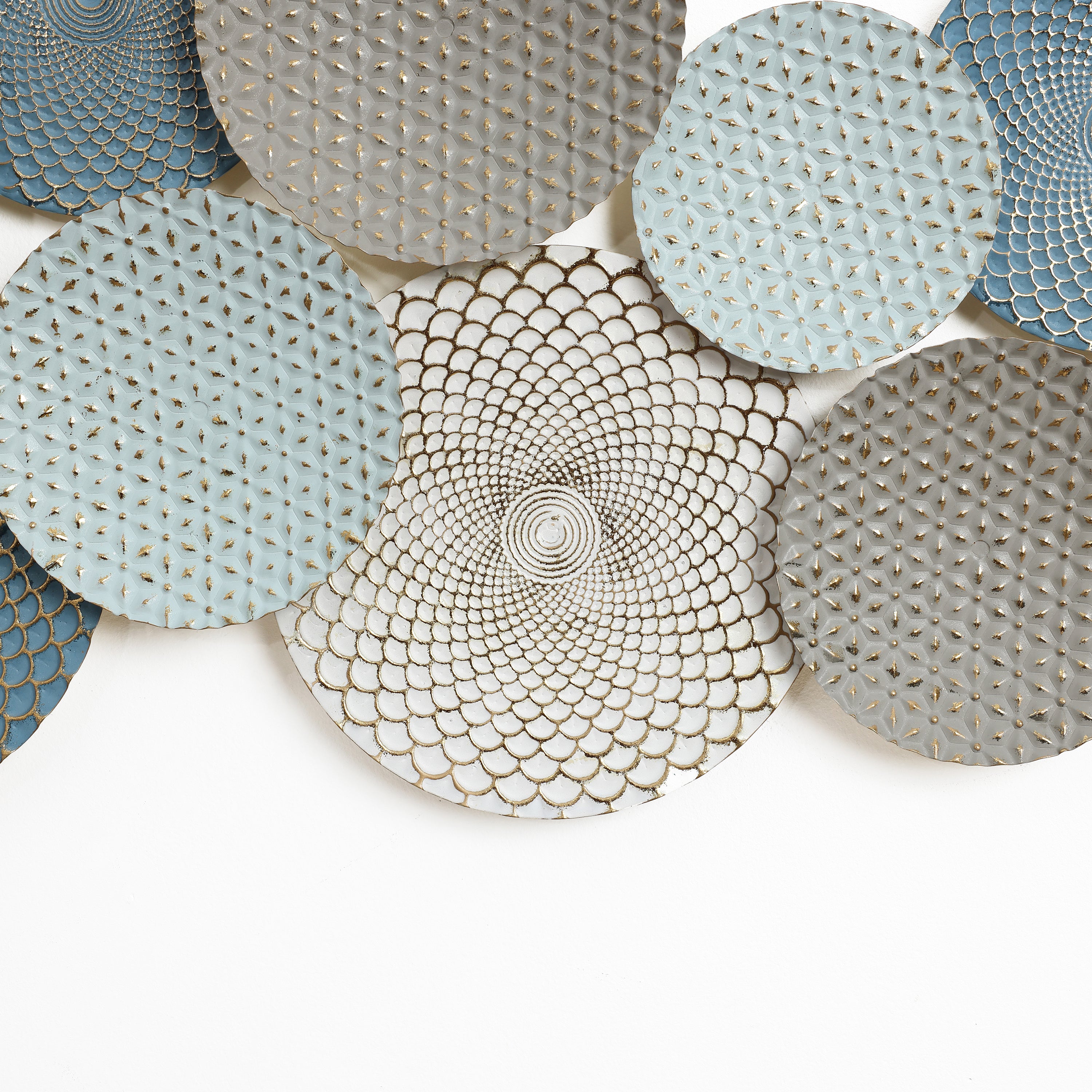Distressed Multi-Color Pastels 47.4-Inch Wide Abstract Metal Wall Decor