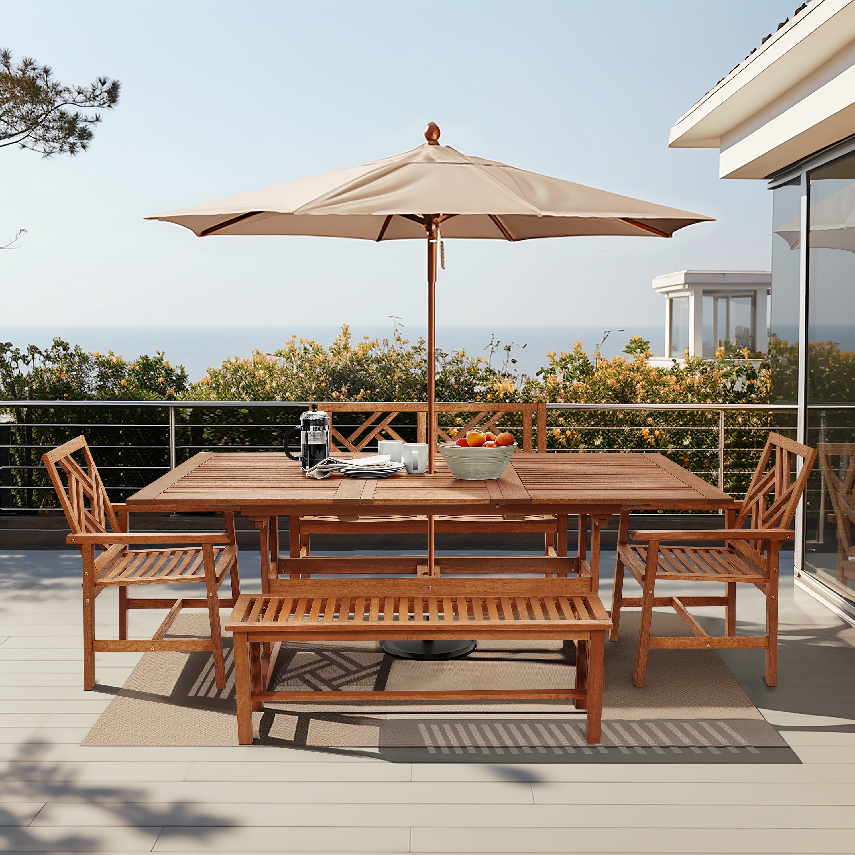 Carmel Solid Wood Outdoor Loveseat Park Bench