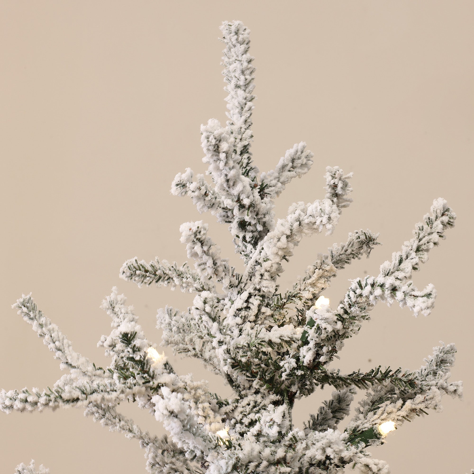 4Ft Pre-Lit Snow-Flocked Artificial Christmas Tree in Burlap Base