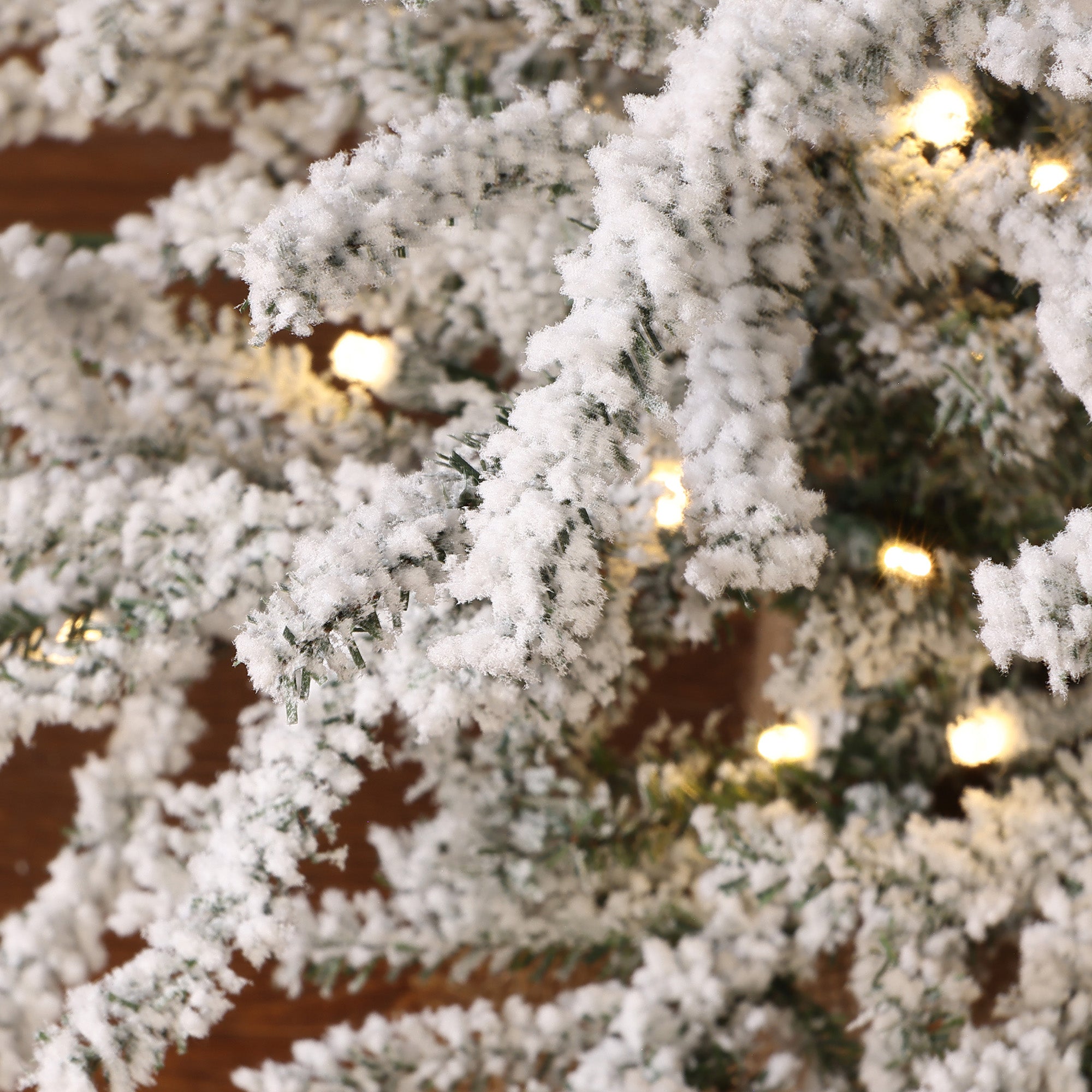 4Ft Pre-Lit Snow-Flocked Artificial Christmas Tree in Burlap Base