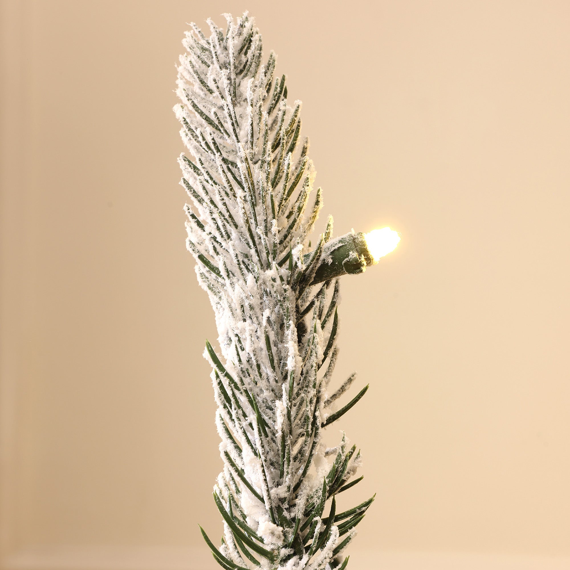 3-Piece Flocked Artificial Tree Set with Lights and Metal Stand