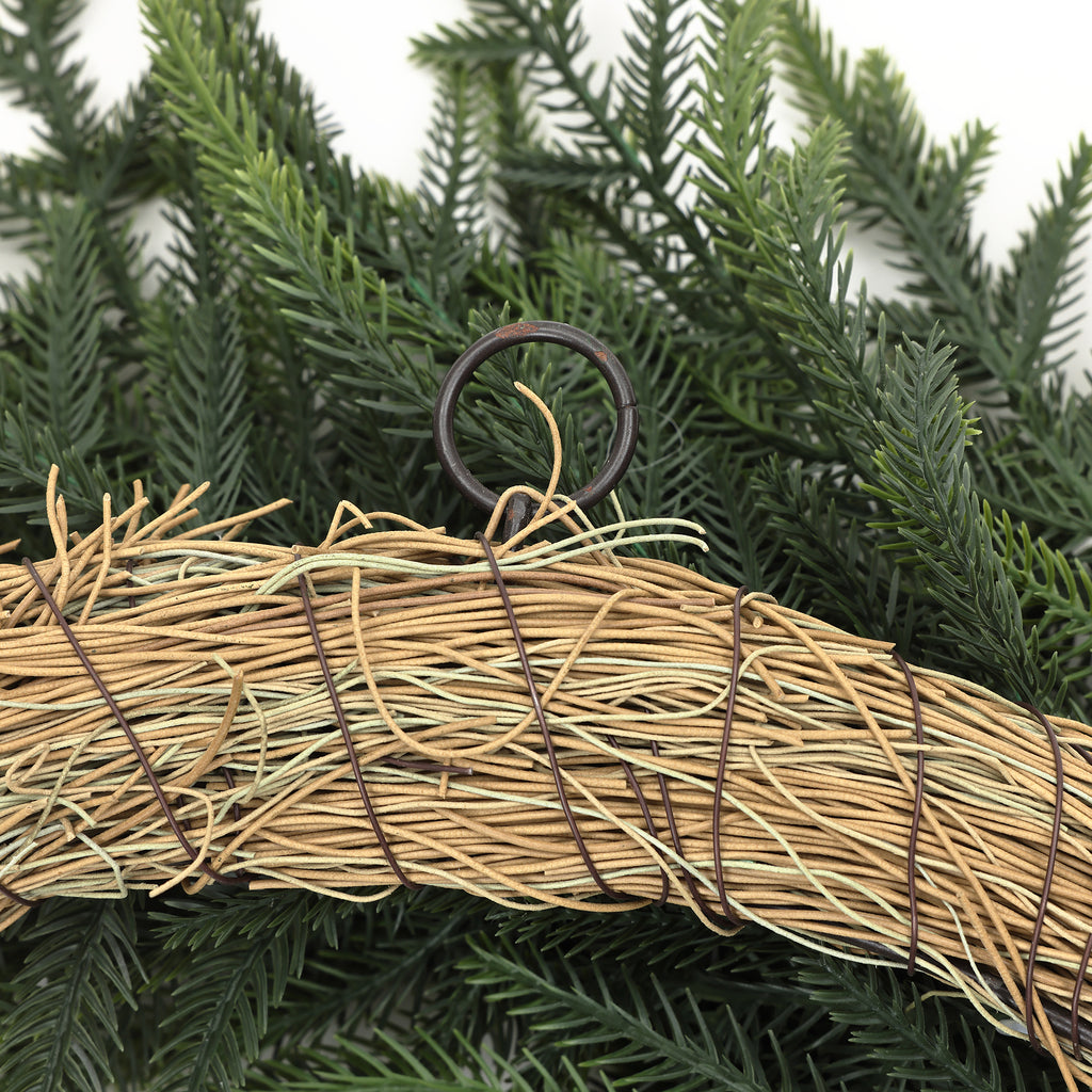 35-Inch Round Artificial Green Wreath Holiday Mantle and Door Decoration