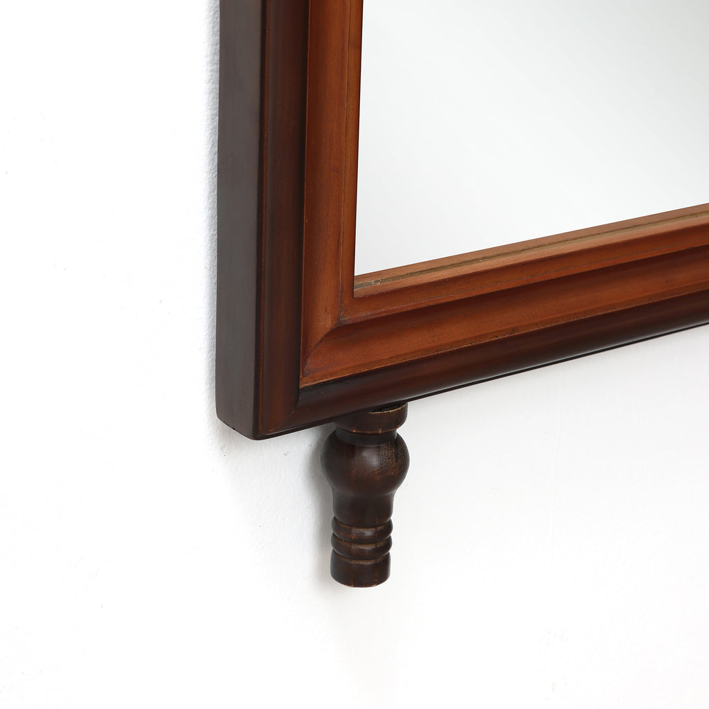 Modern 43.3” Tall Rounded Rectangle Wall Mirror with Pine Wood Frame