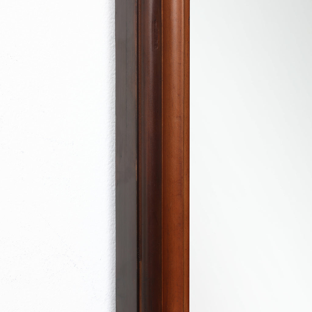 Modern 43.3” Tall Rounded Rectangle Wall Mirror with Pine Wood Frame