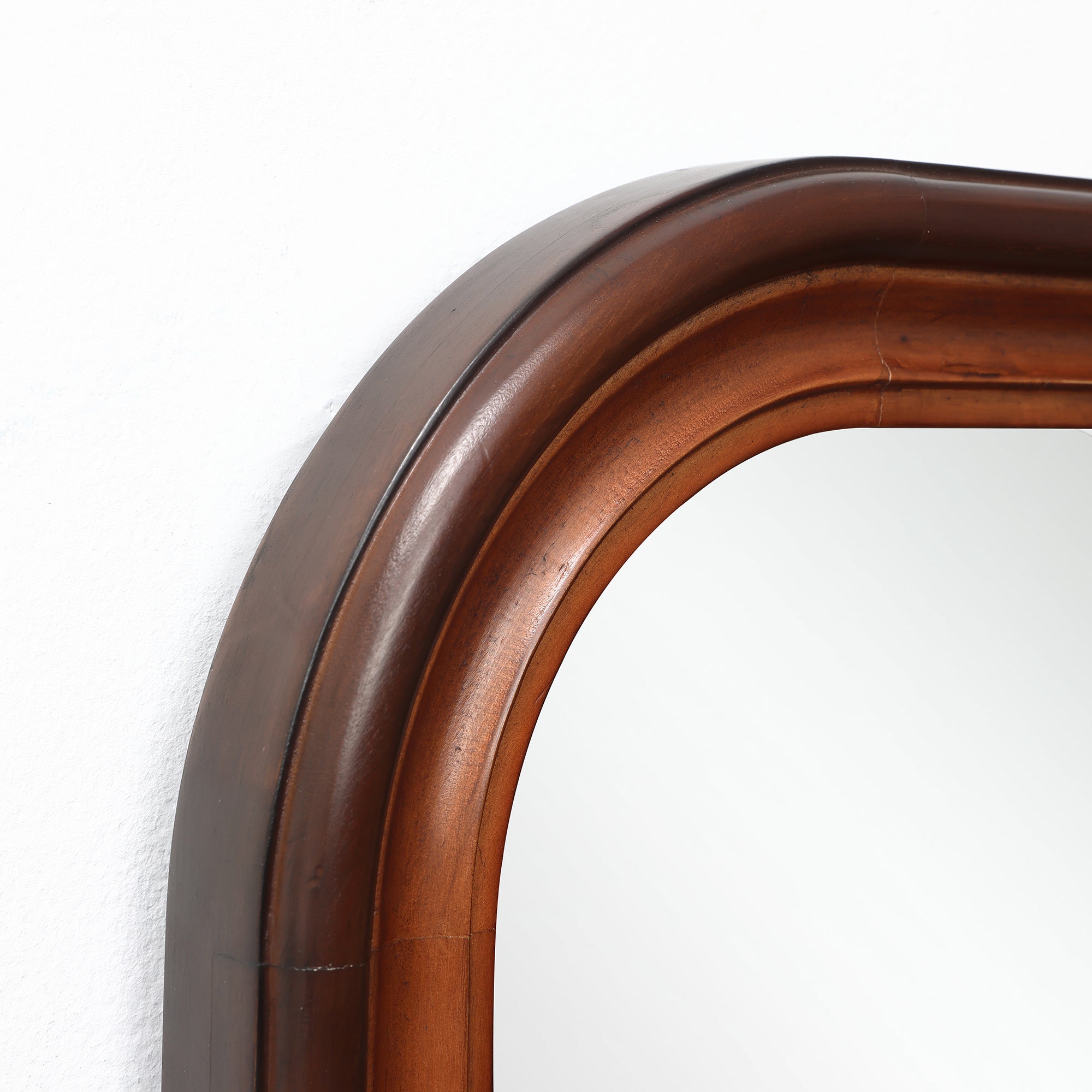 Modern 43.3” Tall Rounded Rectangle Wall Mirror with Pine Wood Frame