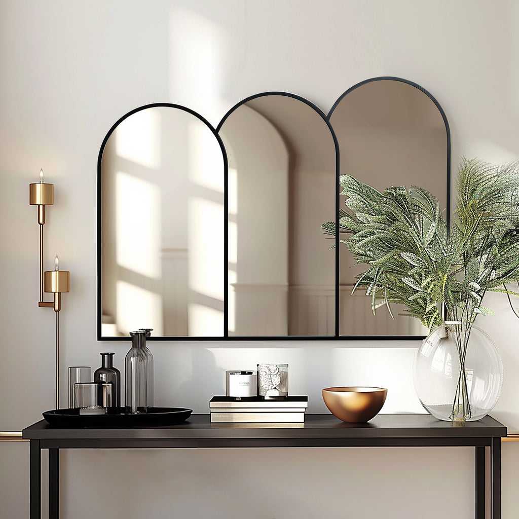 Triple Arch Framed Wall Mirror