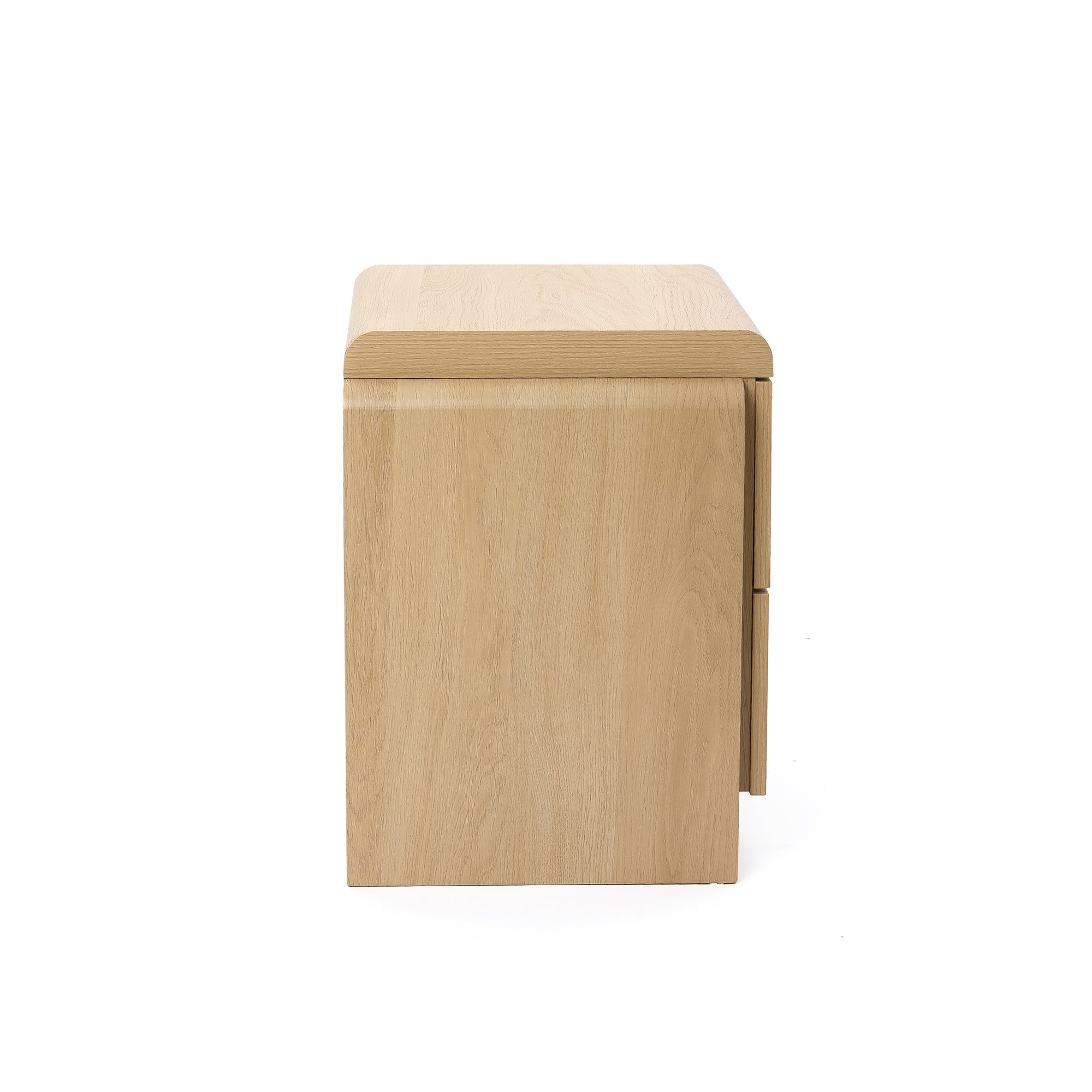 White Oak Mid-Century 2-Drawer Nightstand, 20.5'' Engineered Wood Accent Table