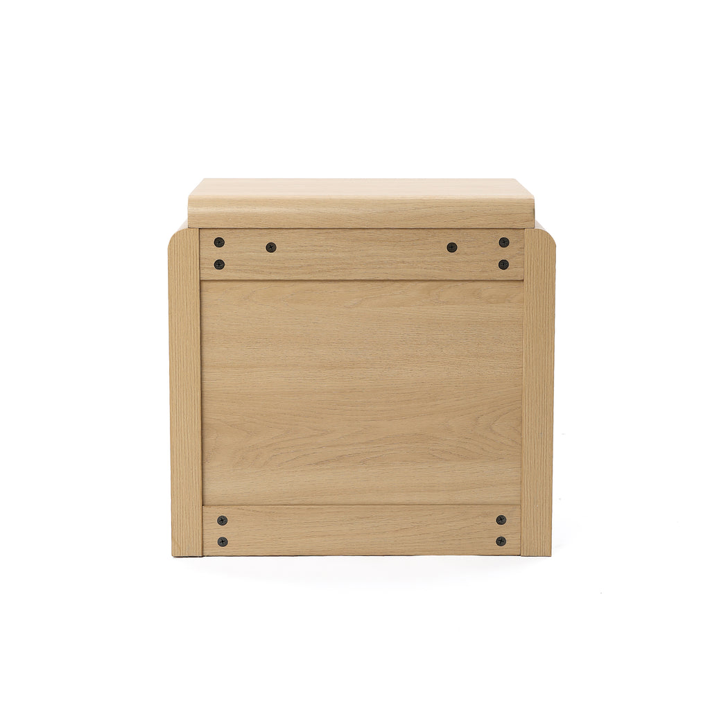 White Oak Mid-Century 2-Drawer Nightstand, 20.5'' Engineered Wood Accent Table