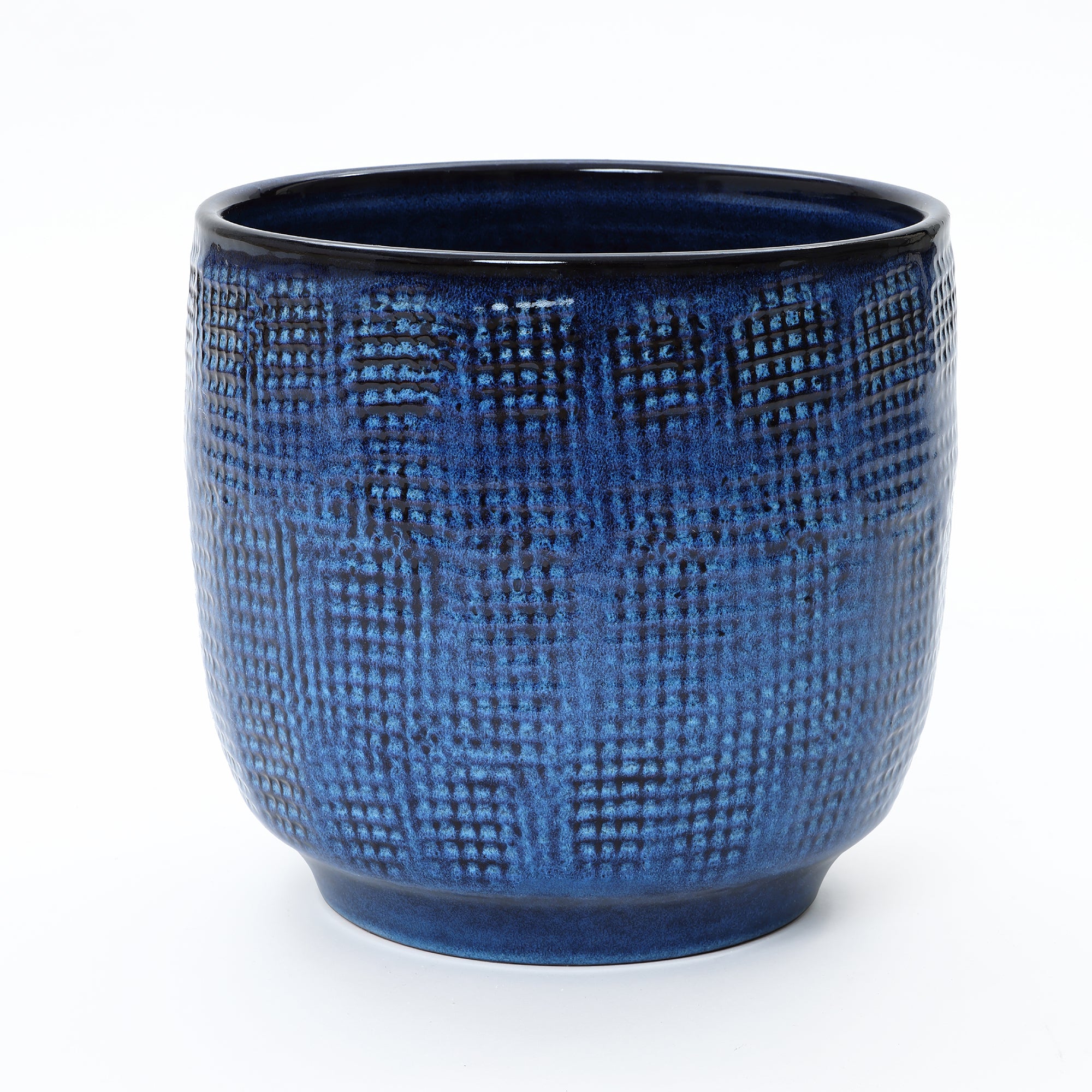 Ocean Blue 12-Inch Round Ceramic Planter