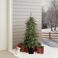 4Ft Artificial Green Branches Christmas Fir Tree Potted