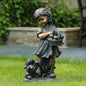 Storybook Girl with Pets Garden MgO Statue
