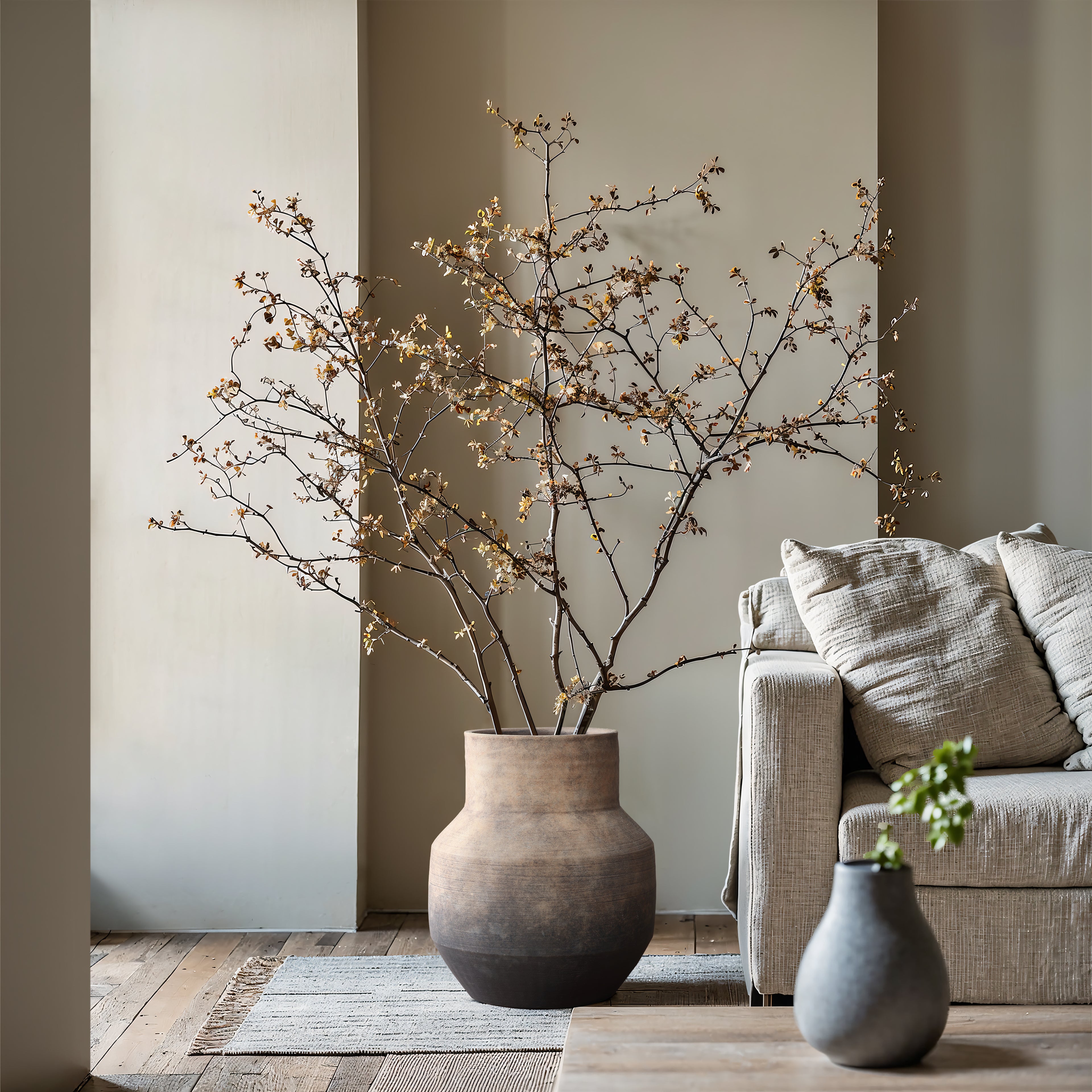 Brown Ombre Terracotta 11.4-Inch Round Vase