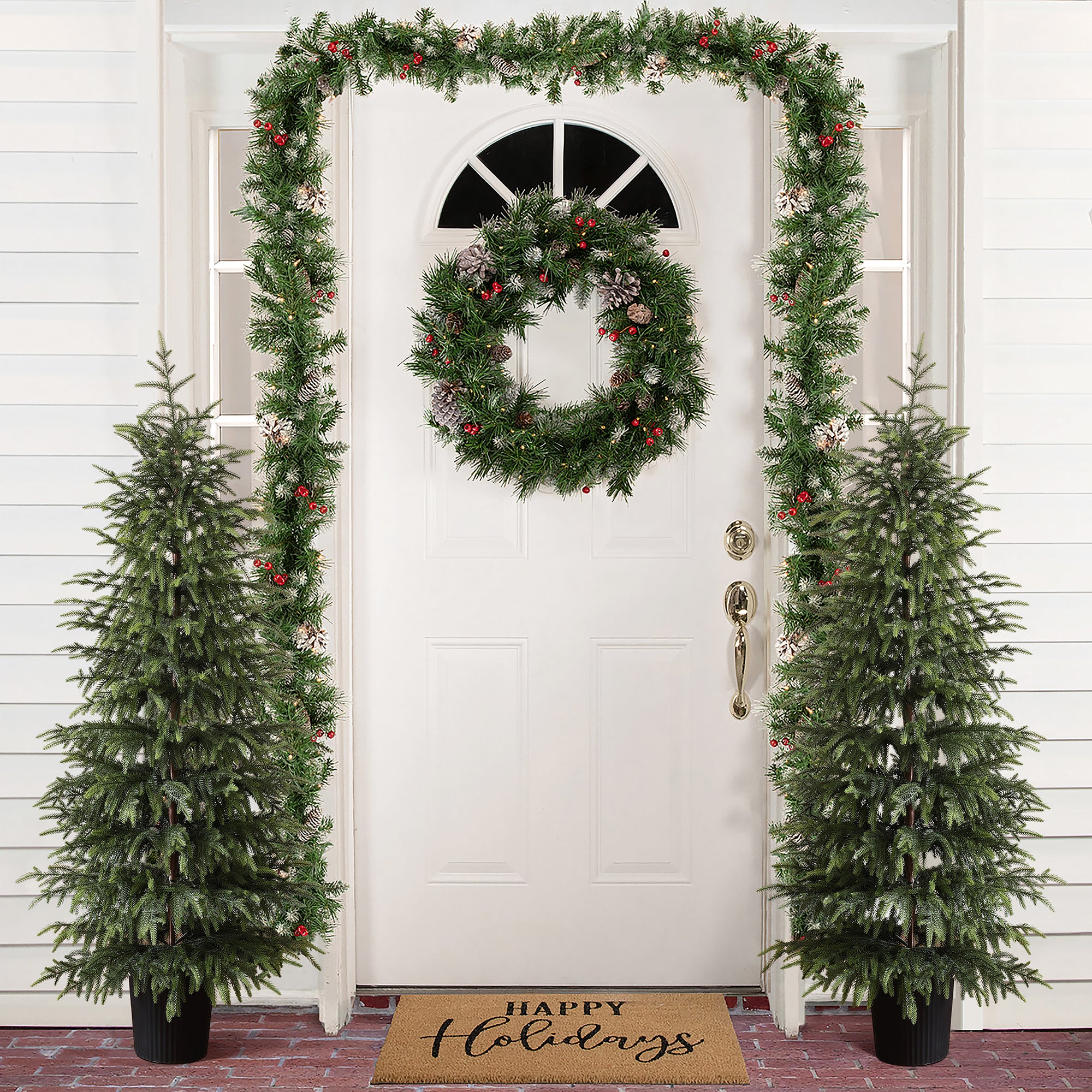 5Ft Artificial Green Branches Christmas Fir Tree Potted