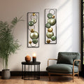 2-Pc Multi-Color Circles Abstract Rectangular Metal Open Wall Decor Set