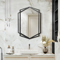 Industrial Iron Framed Geometric Mirror – Modern Multi-Sided Design
